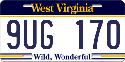 WV license plate 9UG170