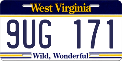 WV license plate 9UG171