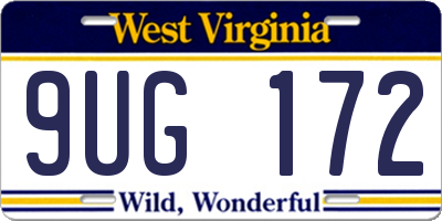 WV license plate 9UG172