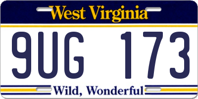WV license plate 9UG173