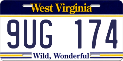 WV license plate 9UG174