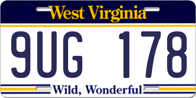 WV license plate 9UG178