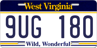WV license plate 9UG180