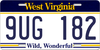 WV license plate 9UG182