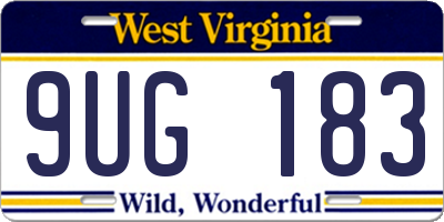 WV license plate 9UG183