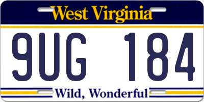 WV license plate 9UG184