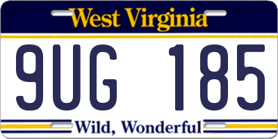 WV license plate 9UG185