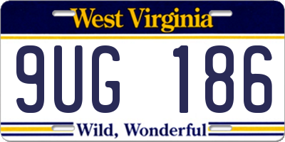 WV license plate 9UG186
