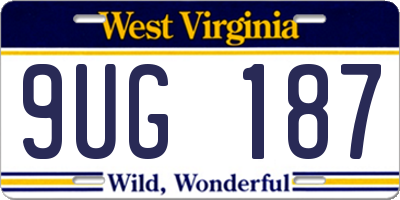 WV license plate 9UG187