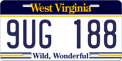 WV license plate 9UG188