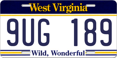 WV license plate 9UG189