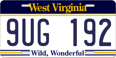 WV license plate 9UG192