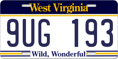 WV license plate 9UG193