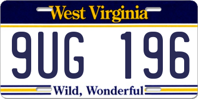 WV license plate 9UG196