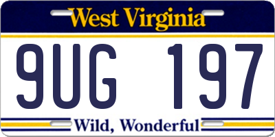 WV license plate 9UG197