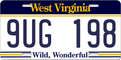 WV license plate 9UG198