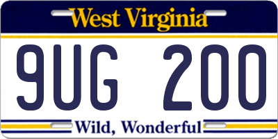 WV license plate 9UG200