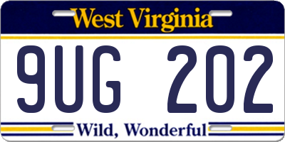 WV license plate 9UG202