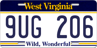 WV license plate 9UG206