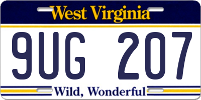 WV license plate 9UG207