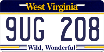 WV license plate 9UG208
