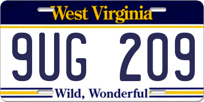 WV license plate 9UG209