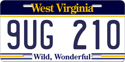 WV license plate 9UG210