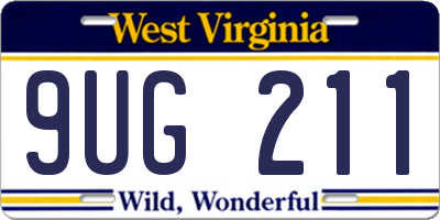 WV license plate 9UG211