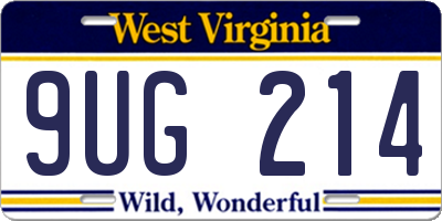 WV license plate 9UG214