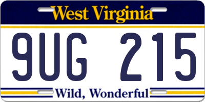 WV license plate 9UG215