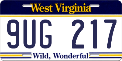WV license plate 9UG217