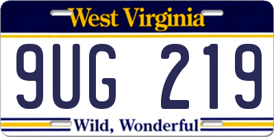WV license plate 9UG219