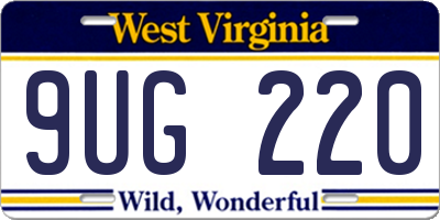 WV license plate 9UG220
