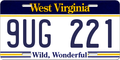 WV license plate 9UG221