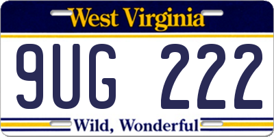 WV license plate 9UG222