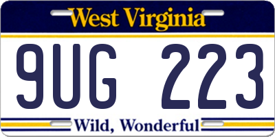 WV license plate 9UG223