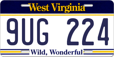 WV license plate 9UG224