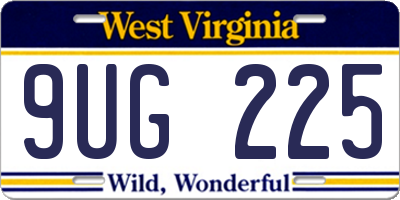 WV license plate 9UG225