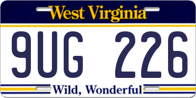WV license plate 9UG226