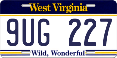 WV license plate 9UG227
