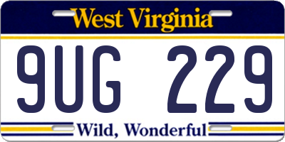 WV license plate 9UG229