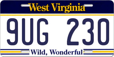 WV license plate 9UG230
