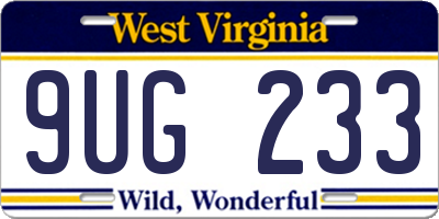WV license plate 9UG233
