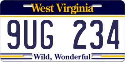 WV license plate 9UG234