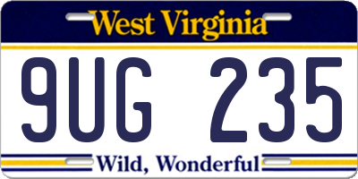 WV license plate 9UG235