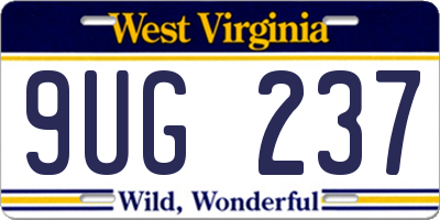 WV license plate 9UG237