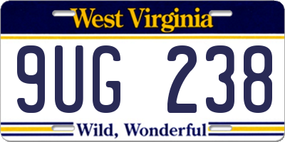 WV license plate 9UG238