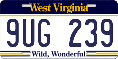 WV license plate 9UG239