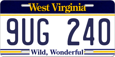 WV license plate 9UG240