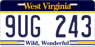 WV license plate 9UG243